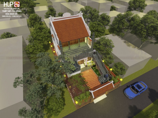 Mẫu thiết kế nhà thờ họ 3 gian 2 tầng tại Thanh Hóa