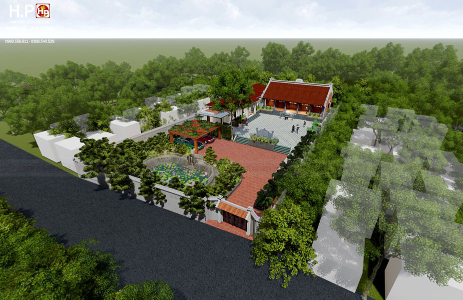 Mẫu thiết kế nhà gỗ 5 gian sân vườn nhà chú Thảo-Thanh Hóa